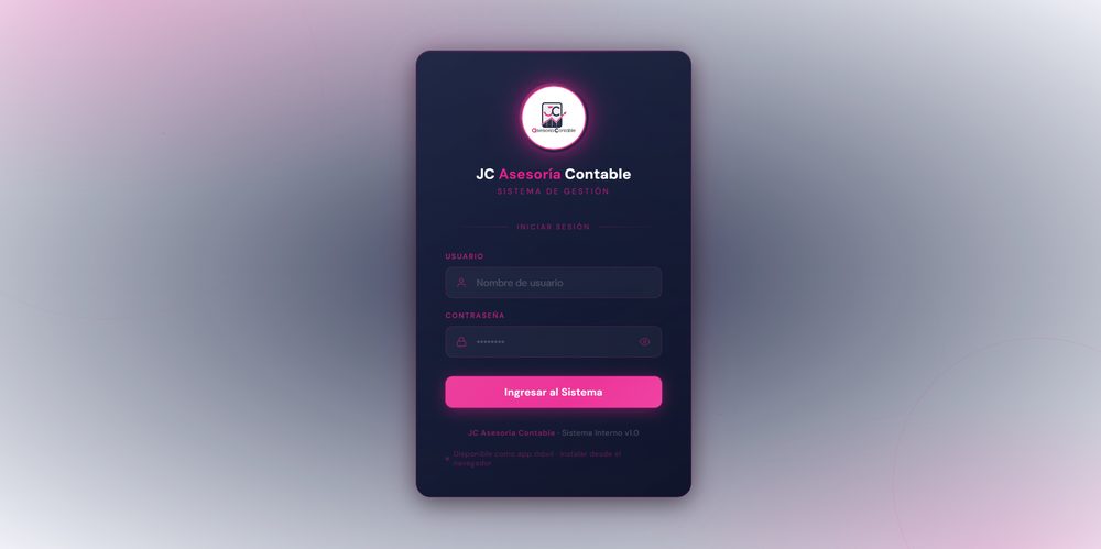 Dashboard general de métricas de clientes y declaraciones de JC Asesoría Contable